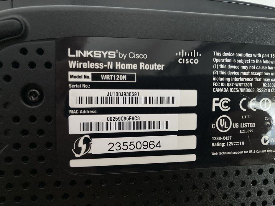Cisco Linksys WRT120N Wireless Router64752328877570122