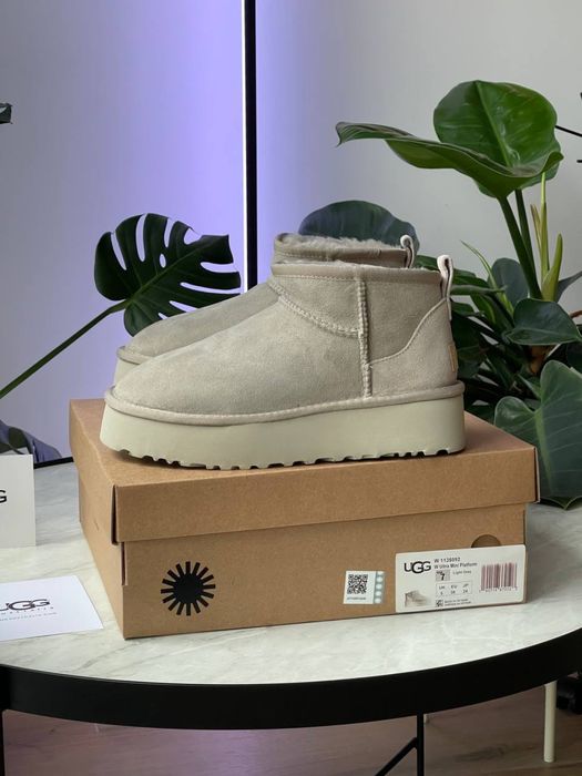 Уггі Ugg Classic Ultra Mini Platform Light Grey (36-41)