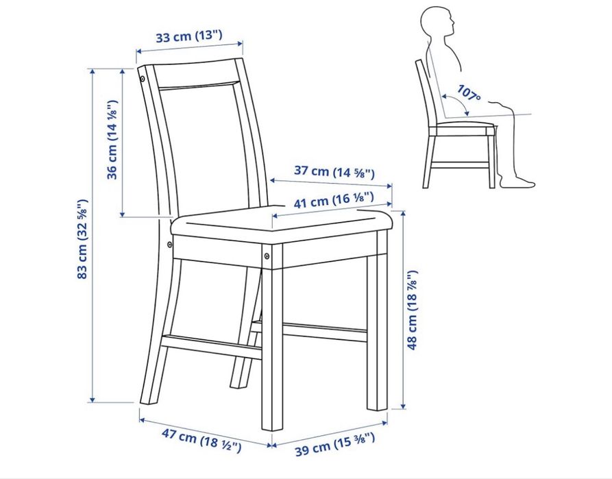 Conjunto 4 cadeiras de jantar PINNTORP - Ikea como novo!