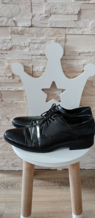 Buty eleganckie na wiązanie męskie czarne r.45