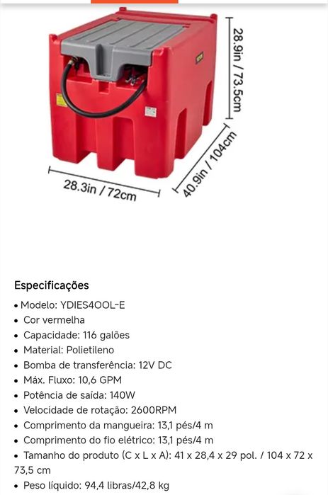 Tanque de combustível Vêvor
