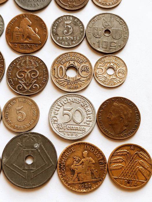 25 старовинних монет світу. Німеччина Швеція Франція Бельгія Голландія