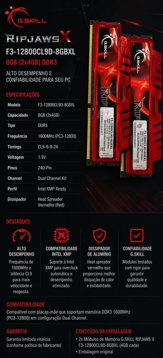 Memoria RAM ddr3 2x8=16GB