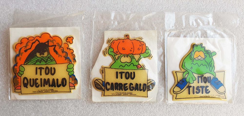 3 Antigos Autocolantes ~ "TOU" ~ Almofadados ~ Brindes Anos 80 ~ #3