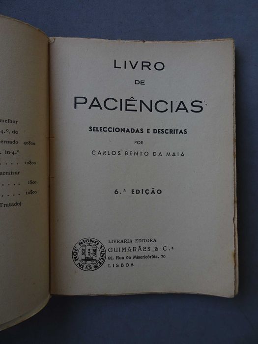 Livro Carlos Bento da Maia - Livro de Paciências