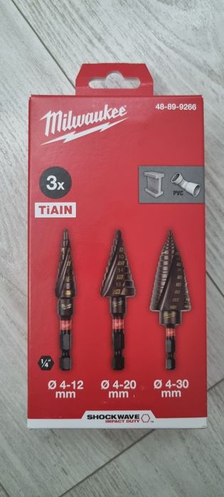 Milwaukee wiertła stopniowe udarowe shockwave zestaw choinki