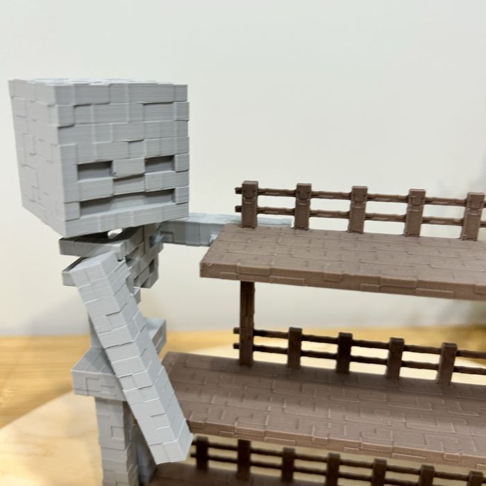 Поличка органайзер для фігурок із KinderJoy minecraft sceleron скелетон майнкрафт.