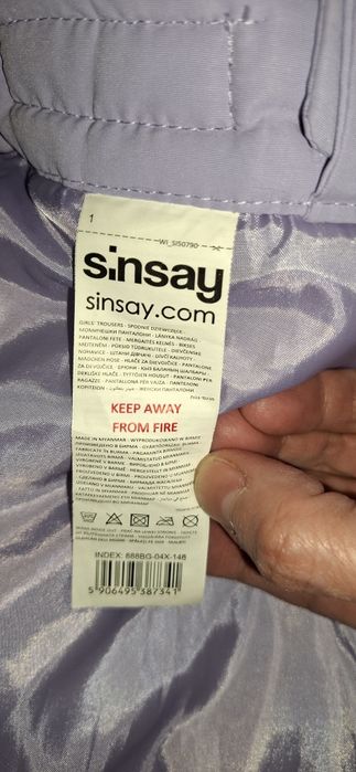 Spodnie narciarskie sinsay rozmiar 146cm dziewczynka