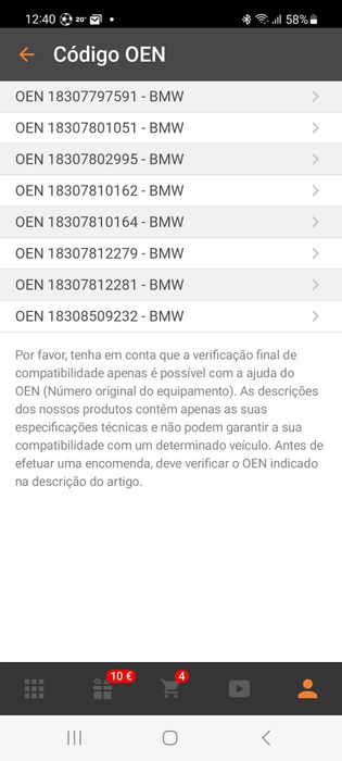 BMW 320d E90/E91 filtro de particulas e outras peças