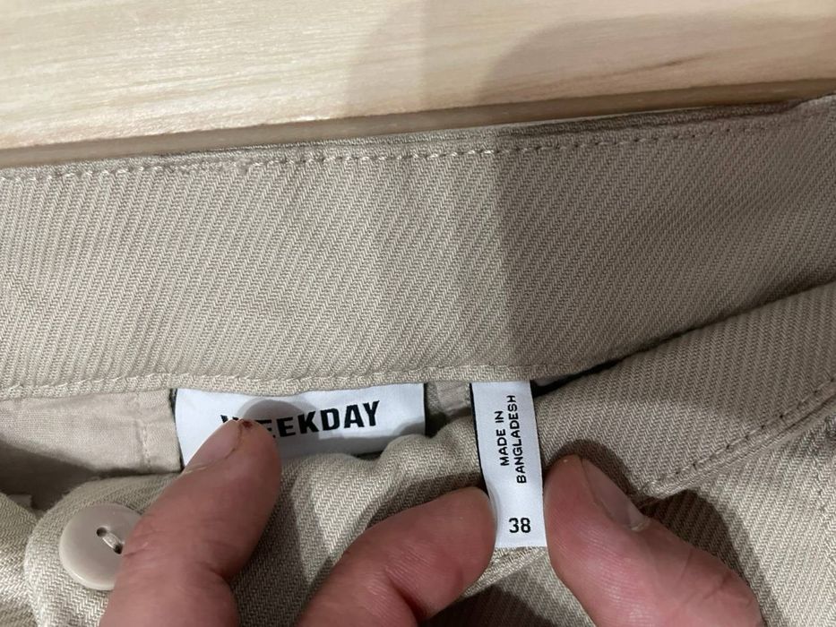 Szorty WEEKDAY baggy bermuda beige 38 jorts cargo vibe