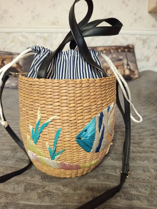 Плетёная  летняя сумка