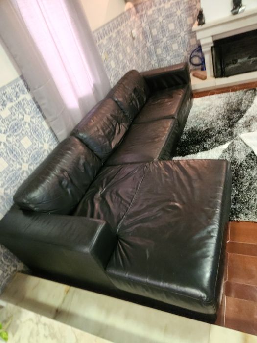 Vendo sofa em pele verdadeira