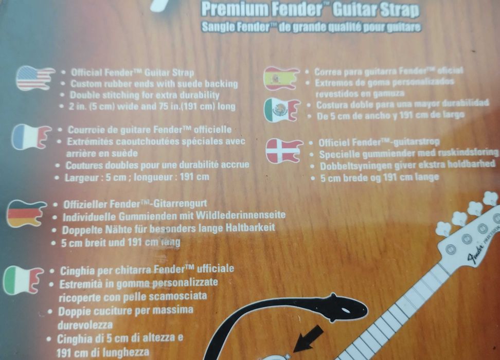 Correia Guitarra Baixo Fender Nova Caveira Skull