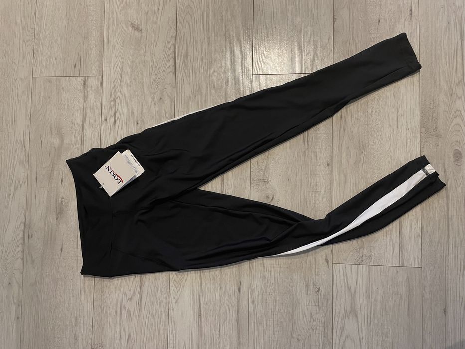 Legginsy treningowe damskie czarne białe