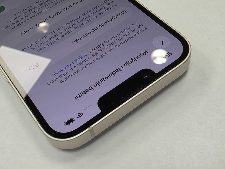 iPhone 14 256GB Dual SIM (SIM + eSIM)/ Starlight/ BAT 82%/ Grade A-/ + ładowarka/ GW 6 MSC