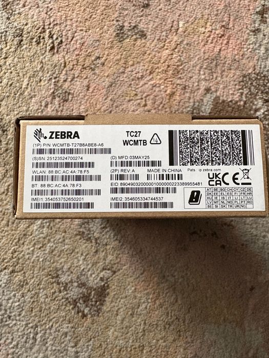 Terminal mobilny Zebra TC27 Model: WCMTB-T27B8ABE8-A6
