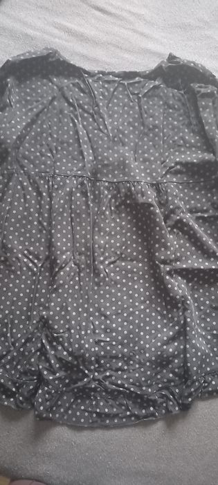 Czarna bluzka w kropki S