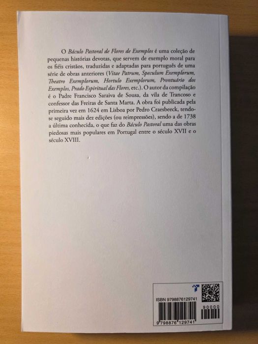 Livro "Báculo Pastoral de Flores de Exemplos" de Francisco Saraiva de Sousa
