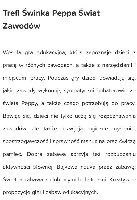 Gra Trefl Świnka Peppa Świat Zawodów