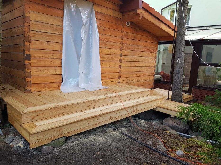 Tarasy kompozytowe , drewniane