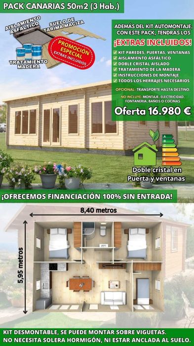 Bungalow de Jardim de 40m2 a 60m2