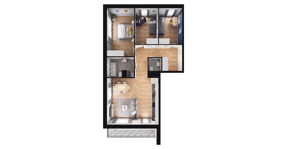4-pokojowe mieszkanie 73m2 + balkon Bezpośrednio