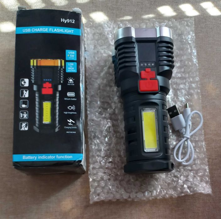 перезаряжаемый светодиодный фонарь с боковым освещением 5 светодиодов