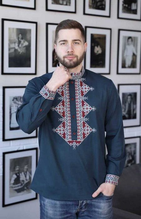 • Чоловіча вишита сорочка вишиванка льон • чоловічі вишиванки льон •