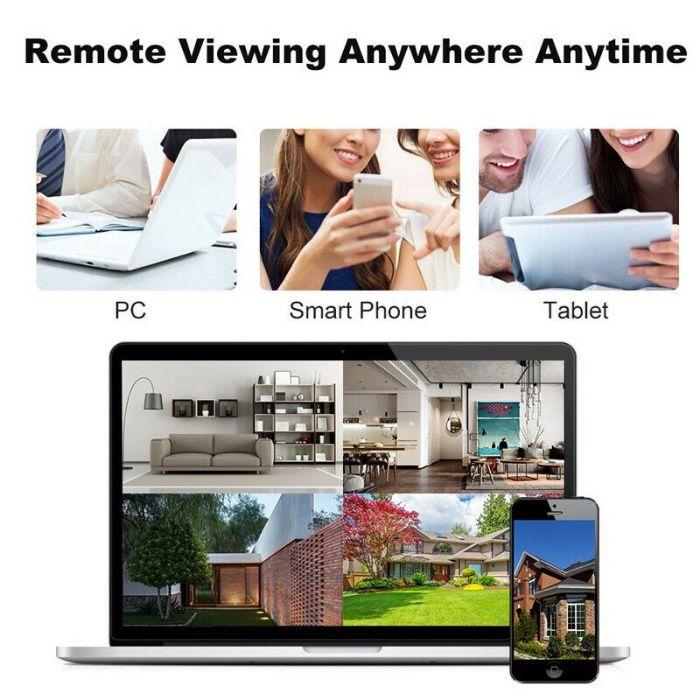 Gravador video vigilancia NVR POE 8 cameras RJ45 canais Android ios
