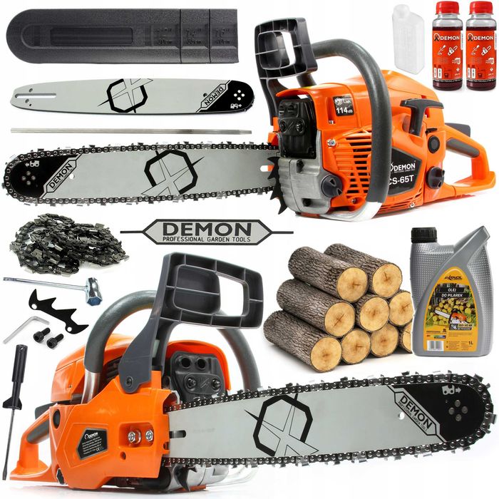 Pilarka Spalinowa DEMON® RQ-65  Piła Łańcuchowa + Olej łańcucha i pali