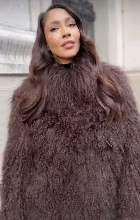 Kontantto kurtka futro czekoladowa lama naturalna xs-6xl
