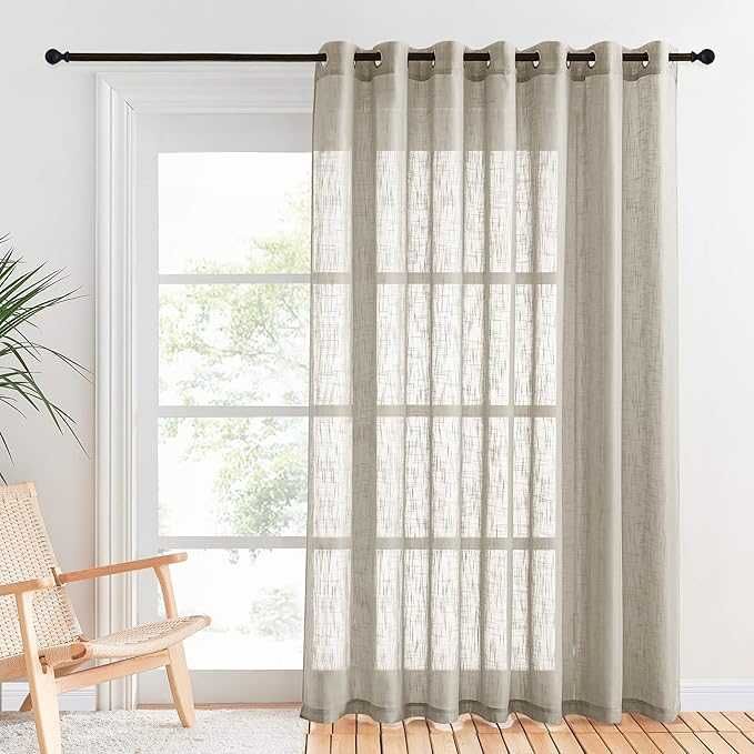 Zasłona Boho 1 szt, 245 (szer.) x 140 cm (wys.) Przelotki Lniany Efekt