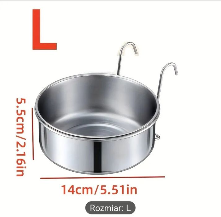 Nierdzewna miska dla psa wisząca