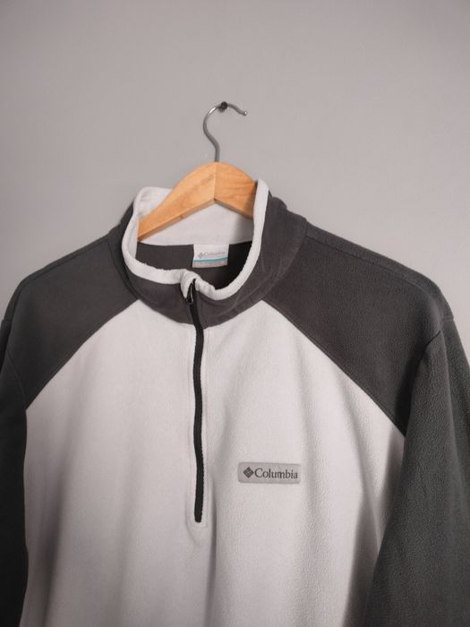Biało Szary Polar Bluza Half Zip Columbia XL
