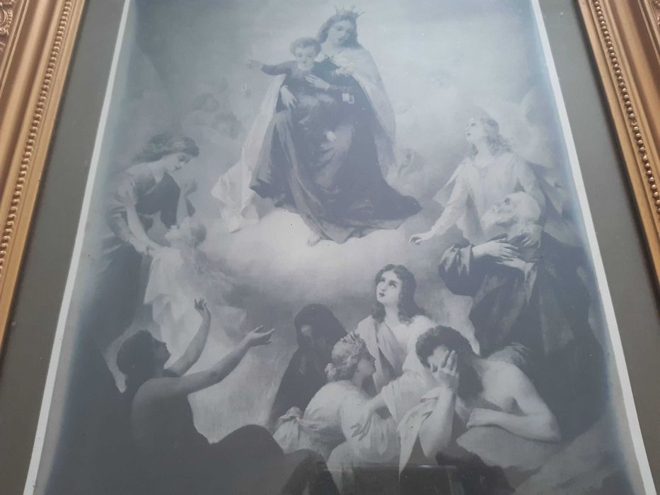 Quadro, ano 1950, com moldura madeira, excelente estado conservação