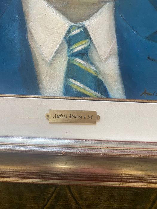 Pintura a óleo Amélia Moura e Sá 60 cm Original