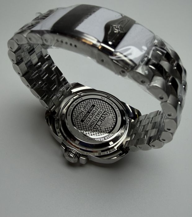 Invicta 49778, чоловічий сріблястий годинник, інвікта чоловічі 50мм