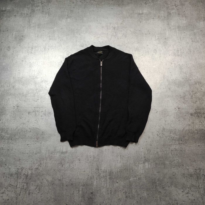 MĘSKA Elegancka PREMIUM Bluza Pleciona Massimo Dutti Italy Czarna