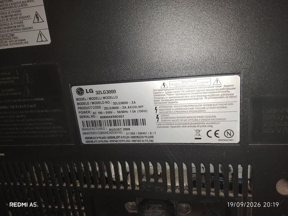 Televisão LG de 32 polegadas (Modelo 32LG3000)