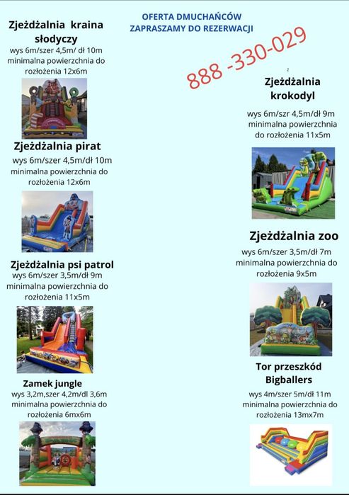 Wynajem dmuchańców dla dzieci
