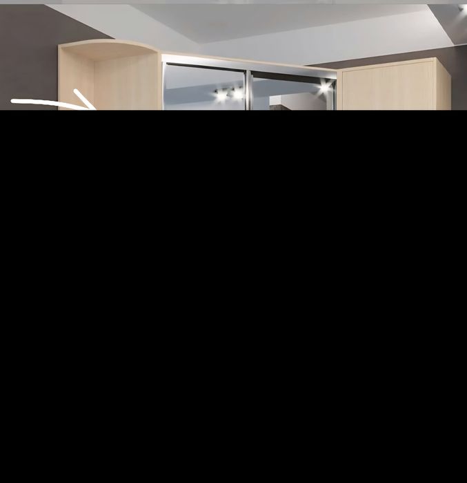 Кутовий сегмент лодочки до шкафу купе