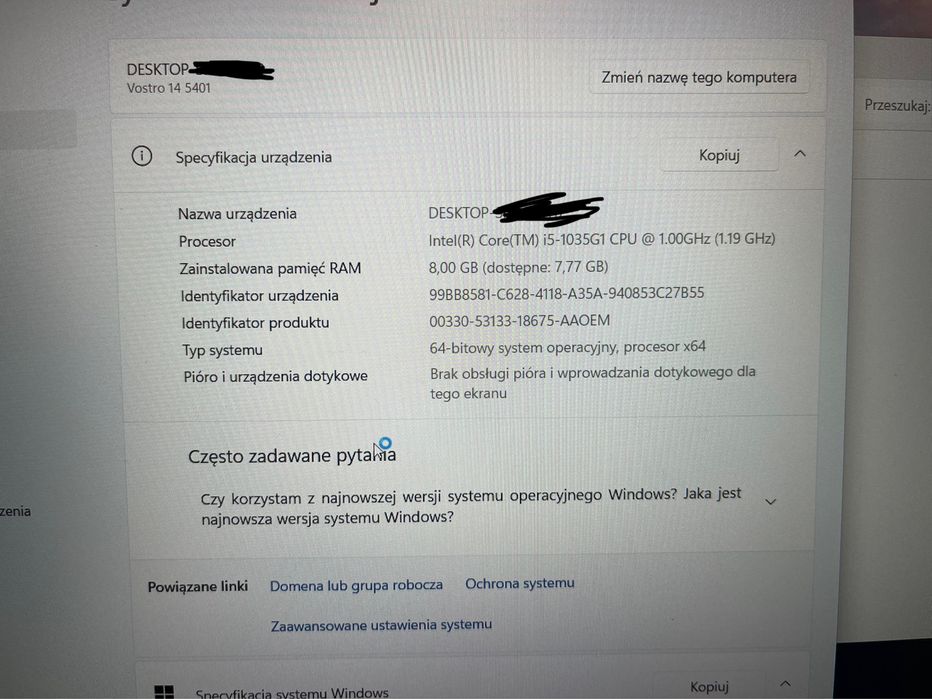 Dell vostro 5401 jak nowy