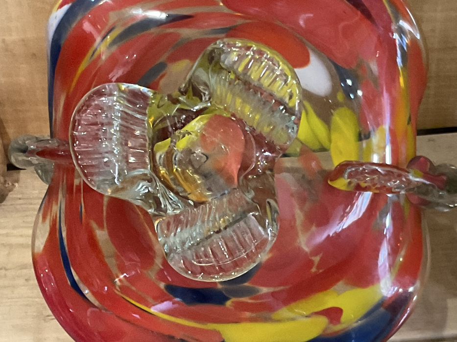 Koszyk Szklany- szkło barwione PRL