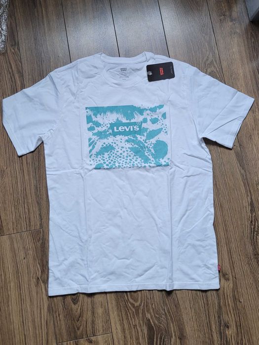 Levi's koszulka t-shirt M luźna relaxed bawełniana 100% bawełna biała