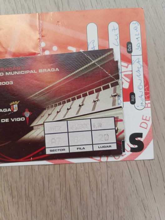 Bilhete ScBraga vs Celta Vigo - Inauguração do Estádio Municipal