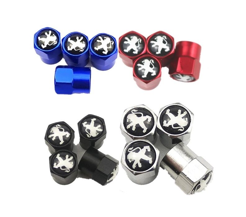 4x Pipos Inox Peugeot |Tampas Válvulas Pneu Acessórios Carros Carrinha