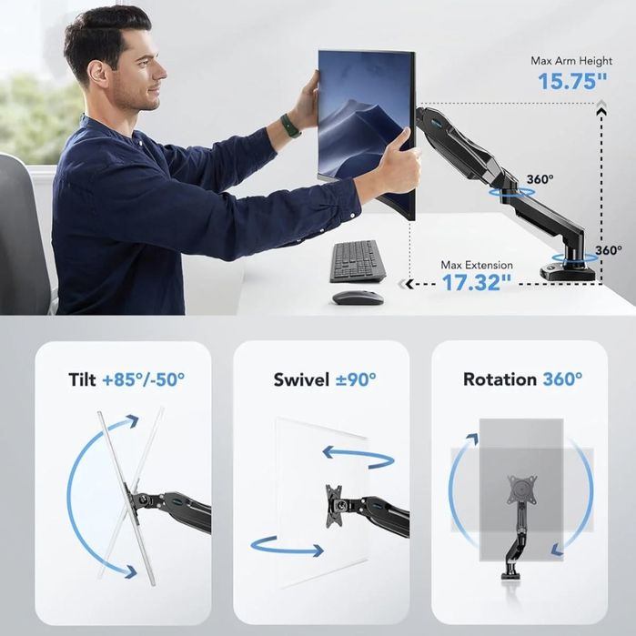 !! Uchwyt do Monitora 13-32 " Super Mocny PREMIUM ZESTAW!!