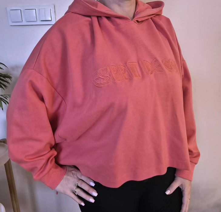 bluza oversize z kapturem koralowa 36/38*Esprit*S/M