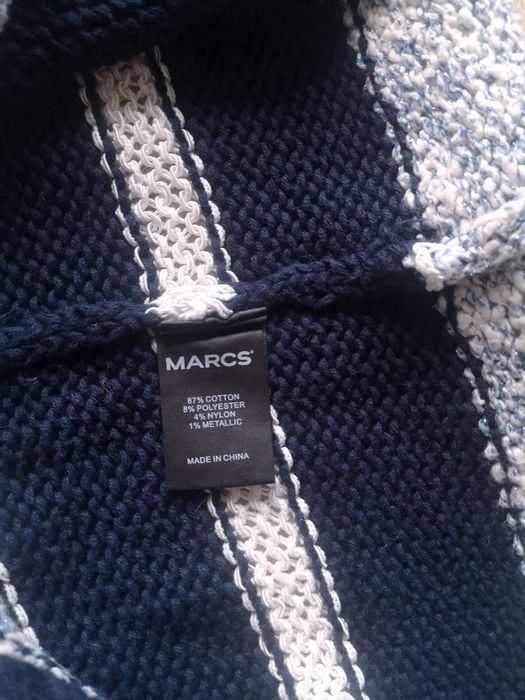 Sweter w paski Marcs 36 S pasiasty sweterek granatowy niebieski biały