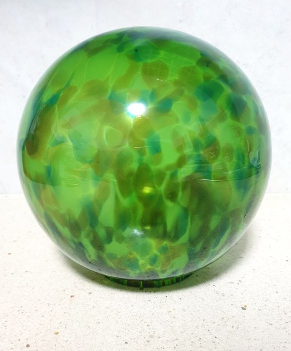 Fantástico globo de candeeiro multicolor em vidro artístico Anos 50